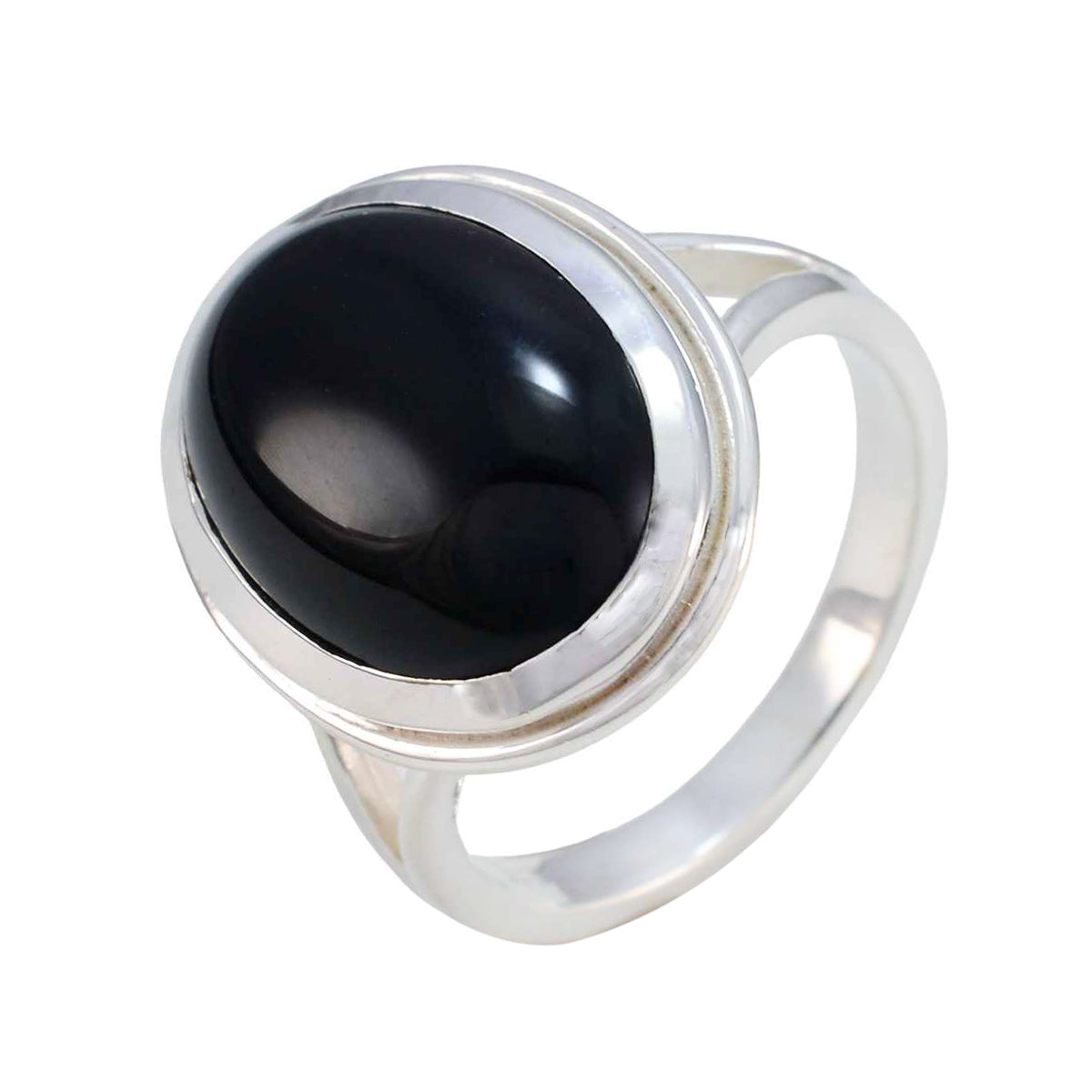 Black Onyx Solitaire Russian 925 Silver Black Gemstones Versatile Victorian Ring Jewellery