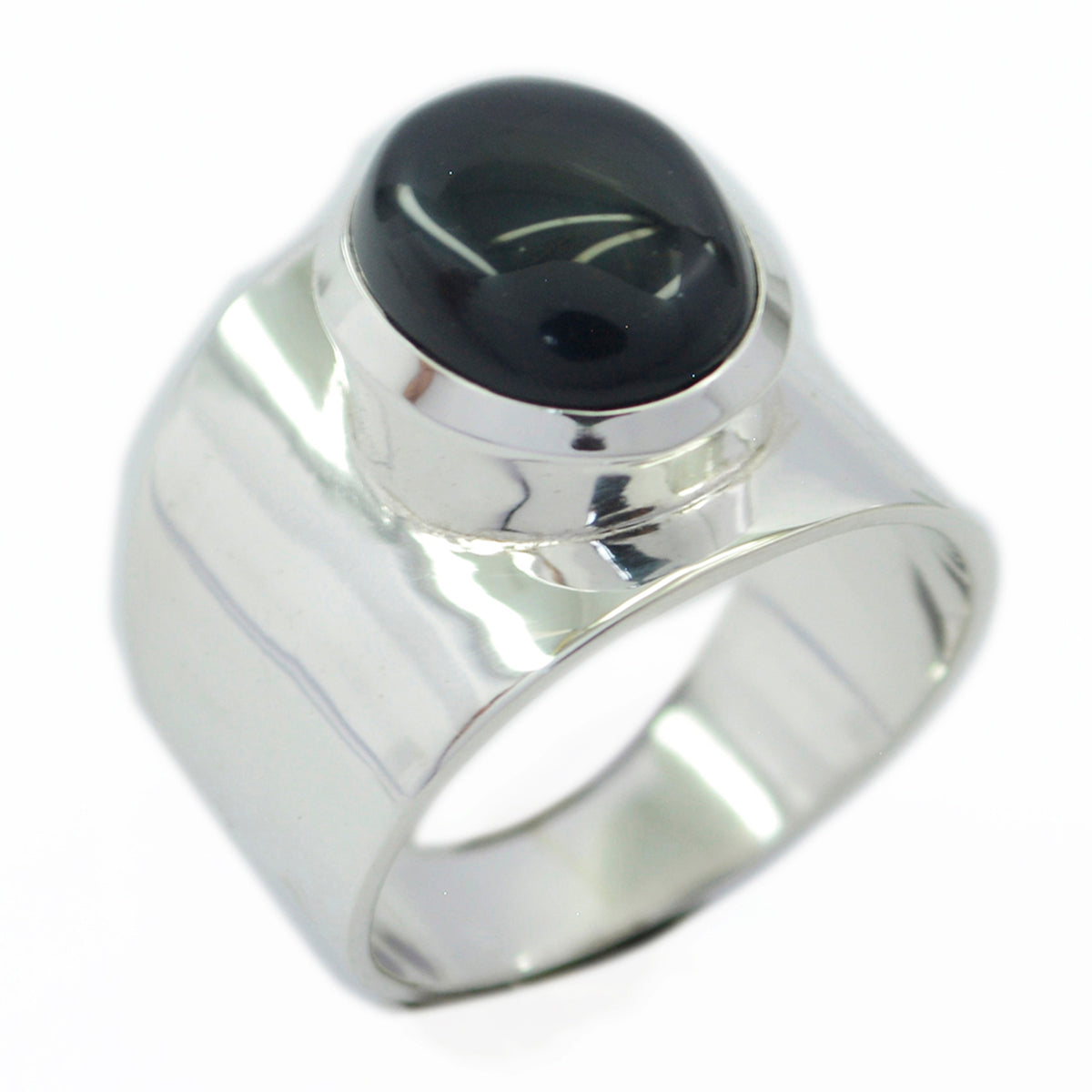Black Onyx Solitaire Moroccan 925 Silver Black Gemstone Eye catching Armor Ring Jewelry Hoofdafbeelding