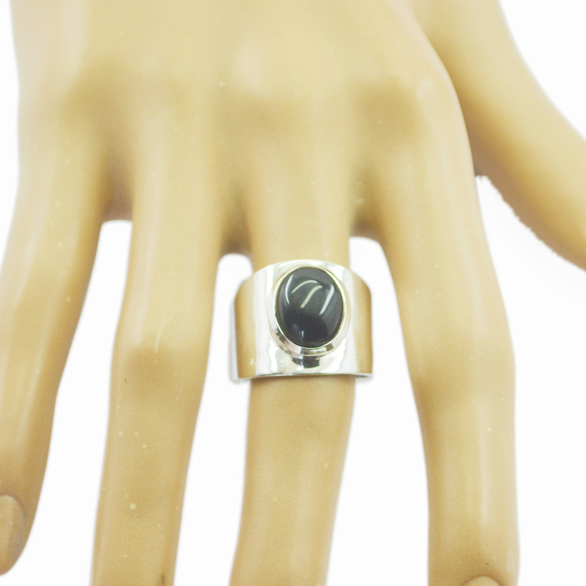 Black Onyx Solitaire Moroccan 925 Silver Black Gemstone Eye catching Armor Ring Jewelry