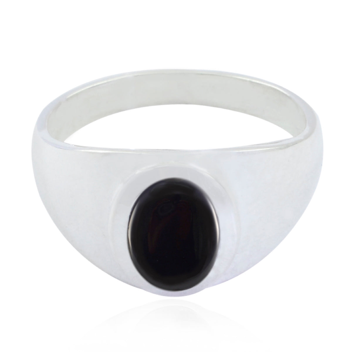 Black Onyx Solitaire Indian 925 Silver Black Gemstones Minimal Artisan Ring Jewellery