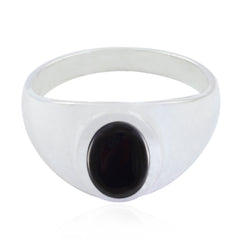 Black Onyx Solitaire Indian 925 Silver Black Gemstones Minimal Artisan Ring Jewellery