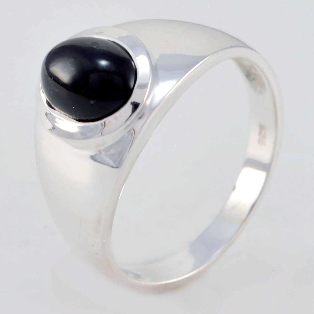 Zwarte Onyx Solitaire Indiaas 925 Zilver Zwarte Edelstenen Minimalistische Ambachtelijke Ring Sieraden Secundaire afbeelding