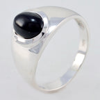 Black Onyx Solitaire Indian 925 Silver Black Gemstones Minimal Artisan Ring Jewellery