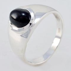Black Onyx Solitaire Indian 925 Silver Black Gemstones Minimal Artisan Ring Jewellery