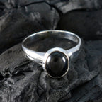 Black Onyx Solitaire Russian 92.5 Silver Black Gemstones Classic Fairytale Ring Jewellery