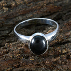 Black Onyx Solitaire Russian 92.5 Silver Black Gemstones Classic Fairytale Ring Jewellery