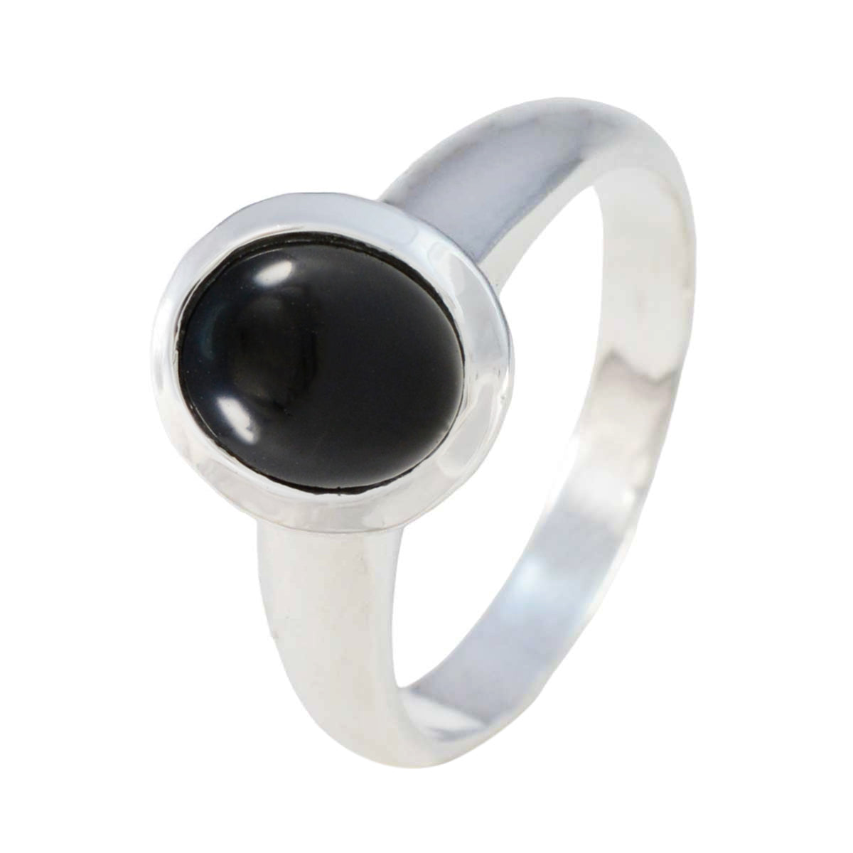 Black Onyx Solitaire Russian 92.5 Silver Black Gemstones Classic Fairytale Ring Jewellery Secondary image