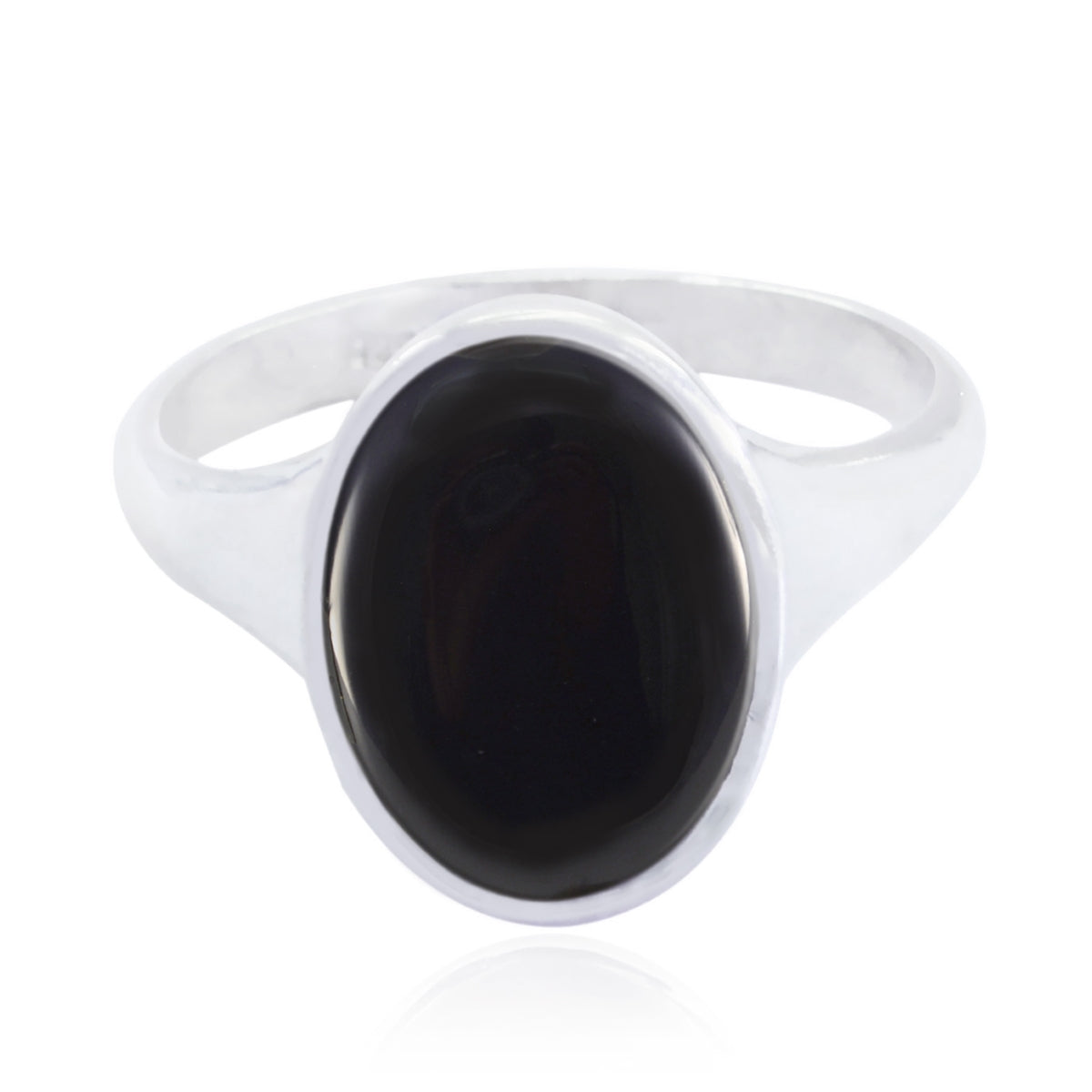 Black Onyx Solitaire French 925 Silver Black Gemstones Minimal Trendy Ring Jewellery