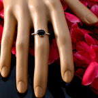 Black Onyx Solitaire American 925 Silver Black Gemstones Elegant  Twist Ring Jewelry