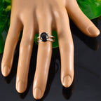 Black Onyx Solitaire American 925 Silver Black Gemstone Whisper thin Abstract Ring Jewelry