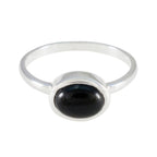 Black Onyx Solitaire Turkish Sterling Silver Black Gemstone Dainty Abstract Ring Jewellery