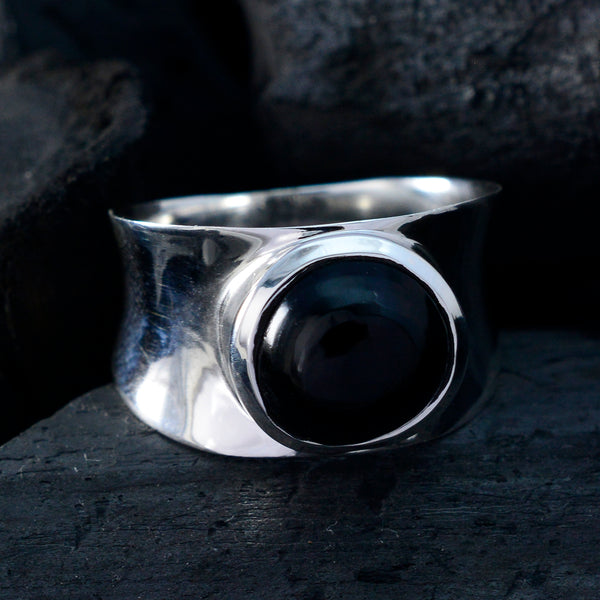 Black Onyx Solitaire Spanish 925 Sterling Silver Black Gems Edgy Armor Band Jewelry