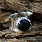 Black Onyx Solitaire Spanish 925 Sterling Silver Black Gems Edgy Armor Band Jewelry