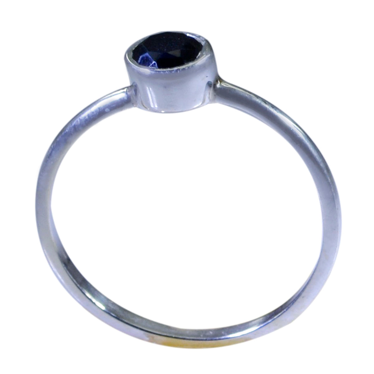 Black Onyx Solitaire Japanese 925 Silver Black Gemstone Dainty Feminine Ring Jewelry