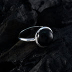 Black Onyx Solitaire Moroccan Silver Black Gemstone Tiny Glamorous Ring Jewellery