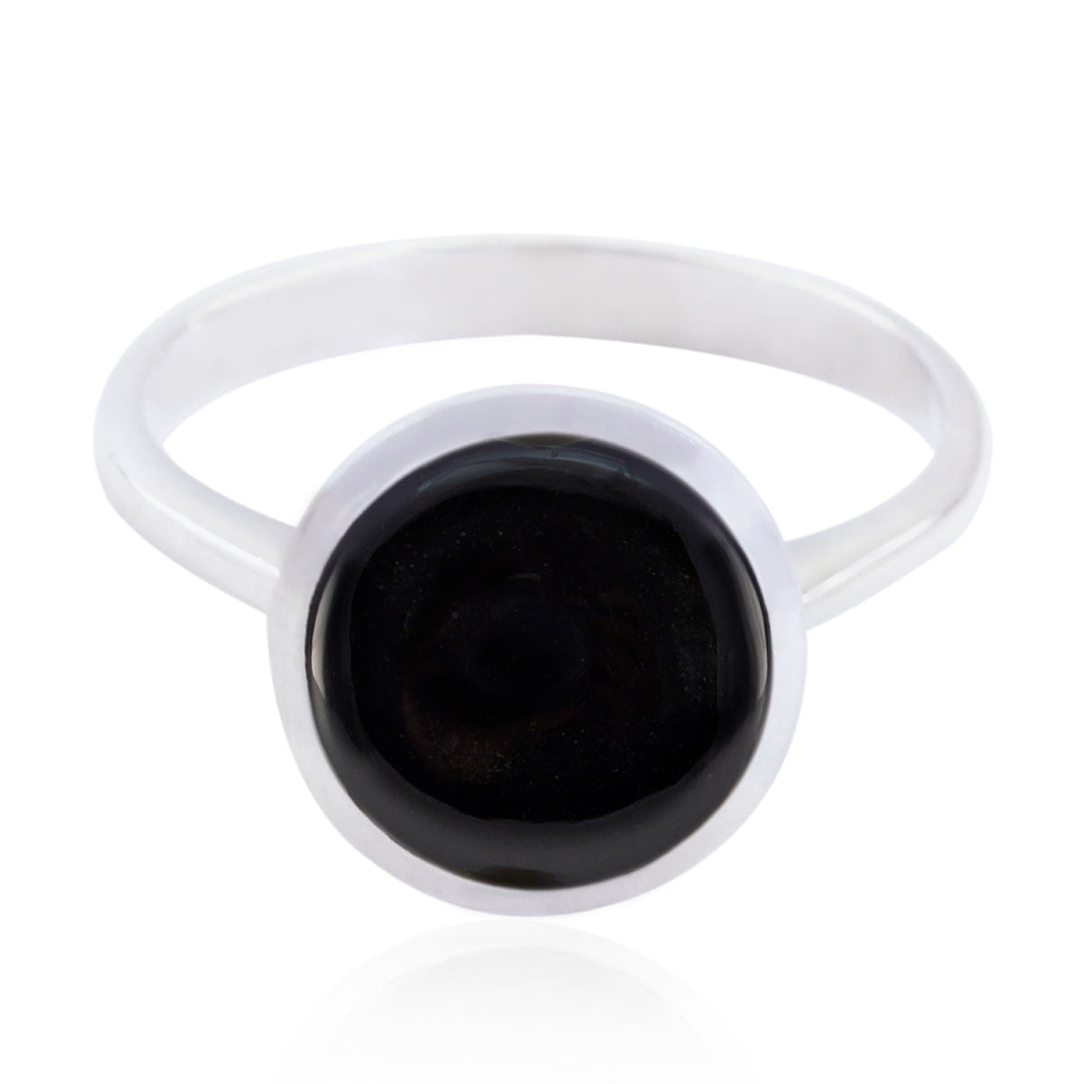 Black Onyx Solitaire Moroccan Silver Black Gemstone Tiny Glamorous Ring Jewellery
