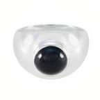Black Onyx Solitaire Indian Sterling Silver Black Gemstone Eye catching Trendy Ring Jewelry