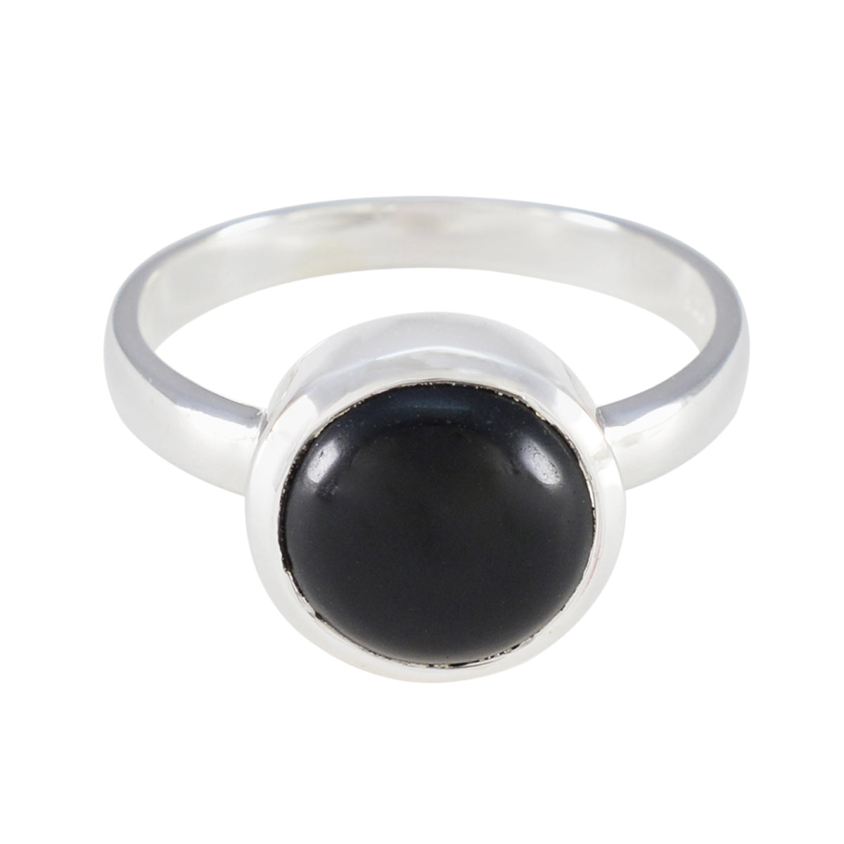 Black Onyx Solitaire African Sterling Silver Black Gemstones Slim Sophisticated Ring Jewellery