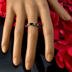 Black Onyx multiple Korean Silver Black Gemstones Dainty Eternity Band Jewelry