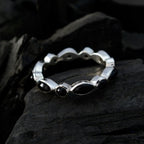 Black Onyx multiple Korean Silver Black Gemstones Dainty Eternity Band Jewelry