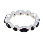 Black Onyx multiple Korean Silver Black Gemstones Dainty Eternity Band Jewelry