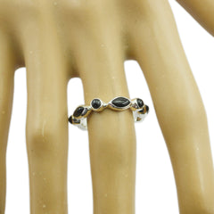 Black Onyx multiple Korean Silver Black Gemstones Dainty Eternity Band Jewelry