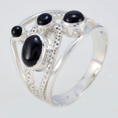 Black Onyx quarter Egyptian 92.5 Silver Black Gemstone Mid weight Contemporary Ring Jewelry