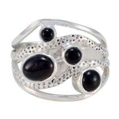 Black Onyx quarter Egyptian 92.5 Silver Black Gemstone Mid weight Contemporary Ring Jewelry