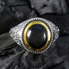 Black Onyx Solitaire Australian 925 Silver Black Gemstones Eye catching Filigree Ring Jewelry