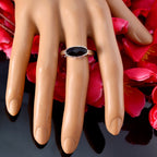 Black Onyx Solitaire American 92.5 Silver Black Gems Dainty Trendy Ring Jewellery