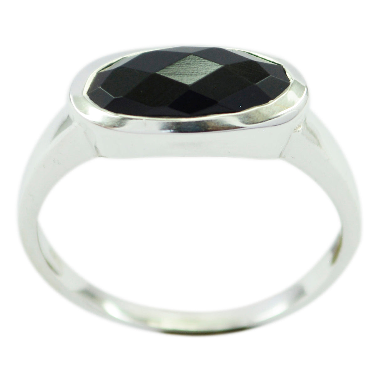 Black Onyx Solitaire American 92.5 Silver Black Gems Dainty Trendy Ring Jewellery Hoofdafbeelding