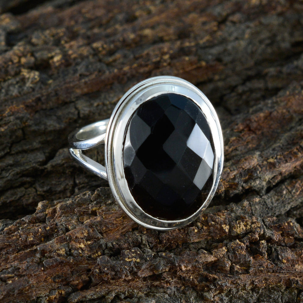 Black Onyx Solitaire Indian 925 Sterling Silver Black Gemstone Eye catching valentine Ring Jewellery