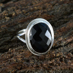 Black Onyx Solitaire Indian 925 Sterling Silver Black Gemstone Eye catching valentine Ring Jewellery