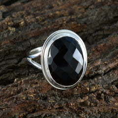 Black Onyx Solitaire Indian 925 Sterling Silver Black Gemstone Eye catching valentine Ring Jewellery