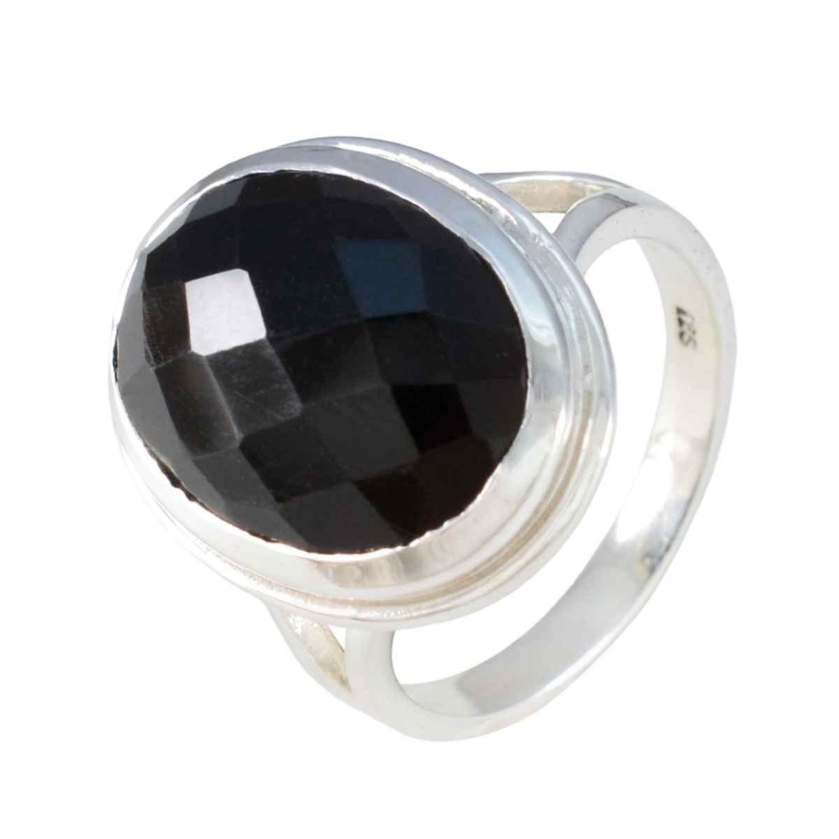 Svart Onyx Solitaire Indisk 925 Sterling Silver Svart Ädelsten Iögonfallande Alla hjärtans dag Ring Smycken Sekundär produktbild