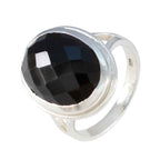 Black Onyx Solitaire Indian 925 Sterling Silver Black Gemstone Eye catching valentine Ring Jewellery