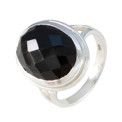 Black Onyx Solitaire Indian 925 Sterling Silver Black Gemstone Eye catching valentine Ring Jewellery