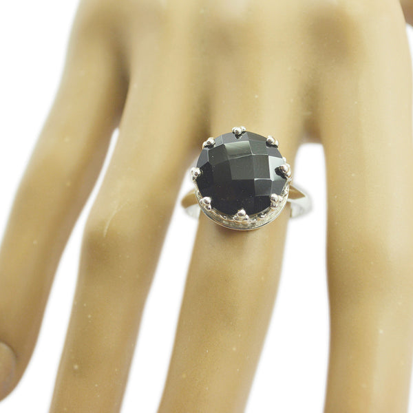 Black Onyx Solitaire African Silver Black Gemstones Classic Art Deco Ring Jewellery