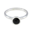 Black Onyx Solitaire Japanese Sterling Silver Black Gems Dainty Contemporary Ring Jewellery