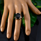 Black Onyx Solitaire Moroccan Sterling Silver Black Gemstones Classic Contemporary Ring Jewellery
