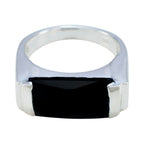 Black Onyx Solitaire Russian 925 Sterling Silver Black Gemstone Essential  Abstract Ring Jewelry