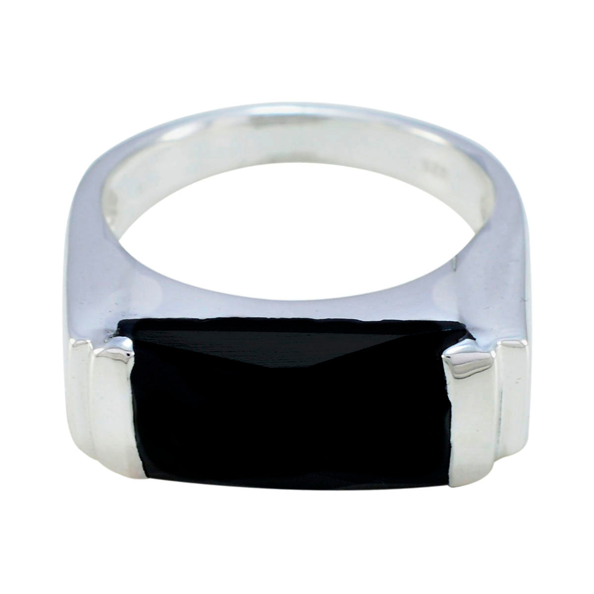 Black Onyx Solitaire Russian 925 Sterling Silver Black Gemstone Essential  Abstract Ring Jewelry