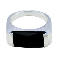 Black Onyx Solitaire Russian 925 Sterling Silver Black Gemstone Essential  Abstract Ring Jewelry