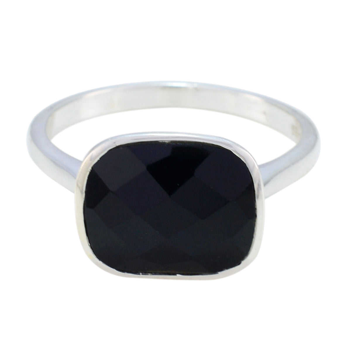 Black Onyx Solitaire Indian Silver Black Gemstone Tiny Artisan Ring Jewellery