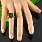 Black Onyx Solitaire French 92.5 Silver Black Gems Minimal Cultural Ring Jewelry