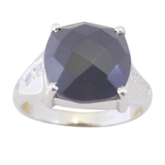 Black Onyx Halo Russian 925 Silver Black Gemstones Eye catching Contemporary Ring Jewellery