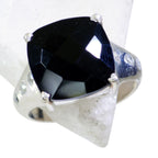 Black Onyx Halo Russian 925 Silver Black Gemstones Eye catching Contemporary Ring Jewellery