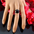 Black Onyx Halo Egyptian 92.5 Silver Black Gemstone Slim Cultural Ring Jewellery