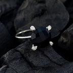 Black Onyx Halo Egyptian 92.5 Silver Black Gemstone Slim Cultural Ring Jewellery