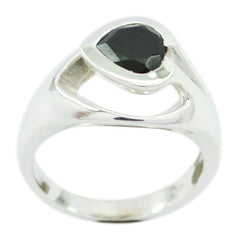 Black Onyx Solitaire Indian Silver Black Gems Eye catching propsel Ring Jewelry